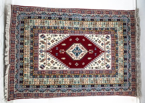 Woven Moroccan rug 7x5 ft - Vintage Berber carpet - Handmade rug - Wool area rug - Shag rug