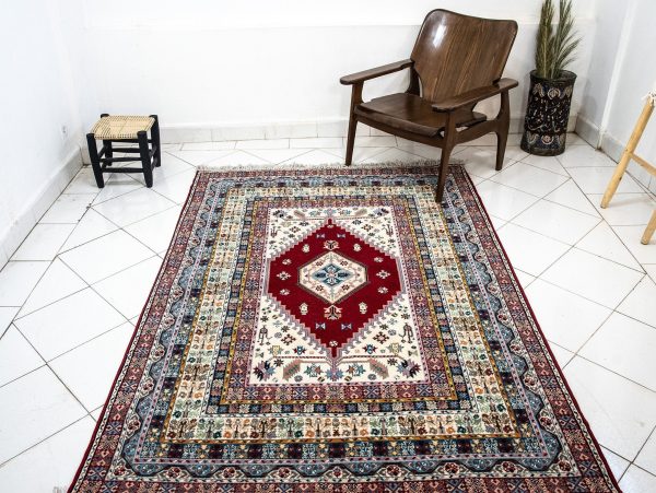 Woven Moroccan rug 7x5 ft - Vintage Berber carpet - Handmade rug - Wool area rug - Shag rug