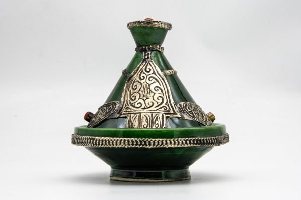 Antique Ceramic and metal bowl - Moroccan Ceramic Bowl - Very beautiful moroccan antique decor