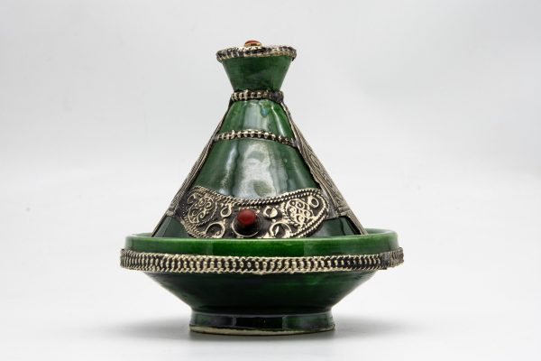 Antique Ceramic and metal bowl - Moroccan Ceramic Bowl - Very beautiful moroccan antique decor