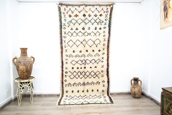 Moroccan rug Hand knotted - Beni ourain rug - all wool berber rug - handmade rug - Genuine lamb wool