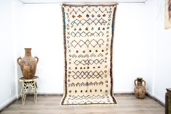 Moroccan rug Hand knotted - Beni ourain rug - all wool berber rug - handmade rug - Genuine lamb wool